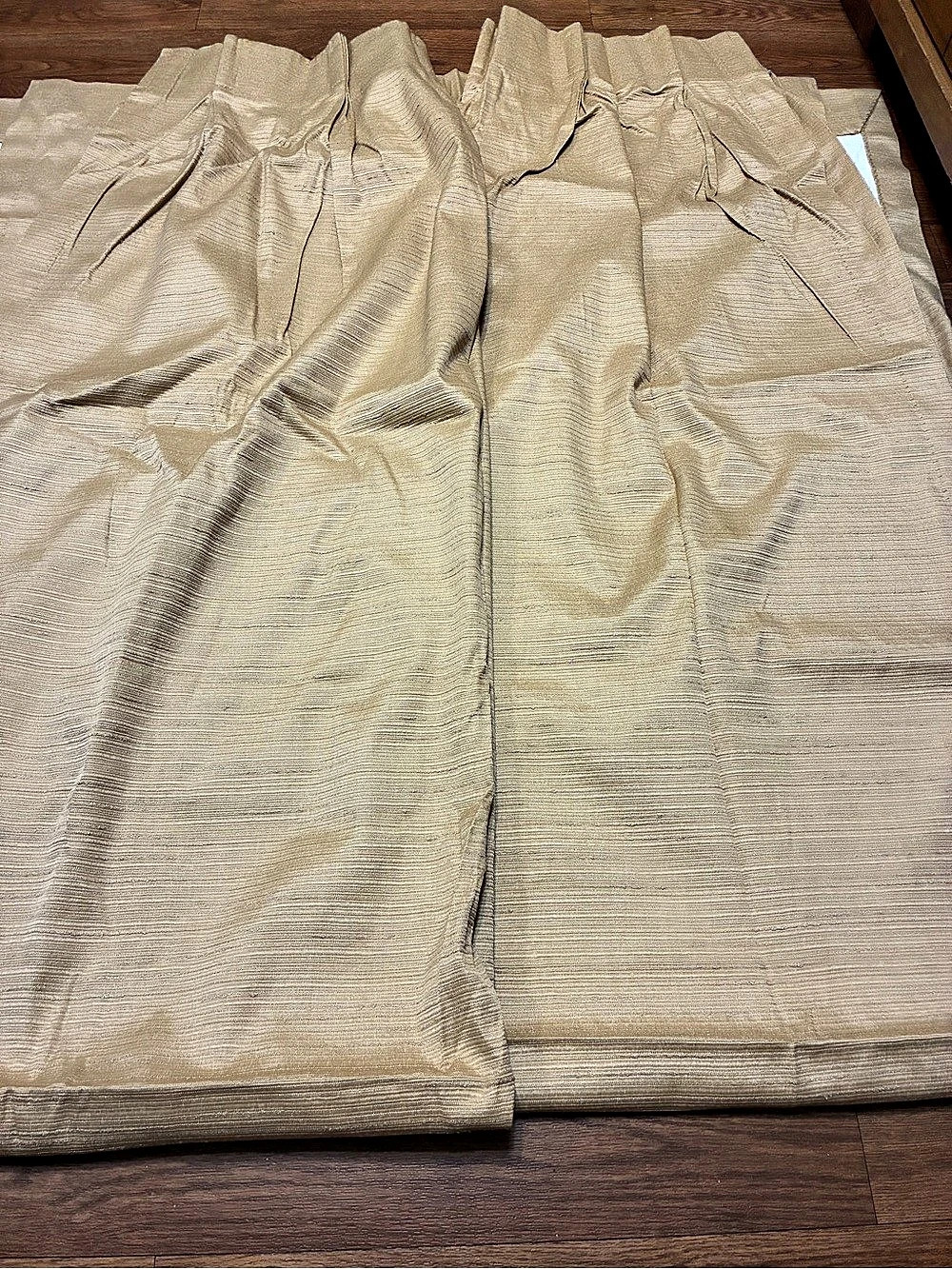 JcPenney home collection Gold Textured Curtain Panel Set with Plastic Backing